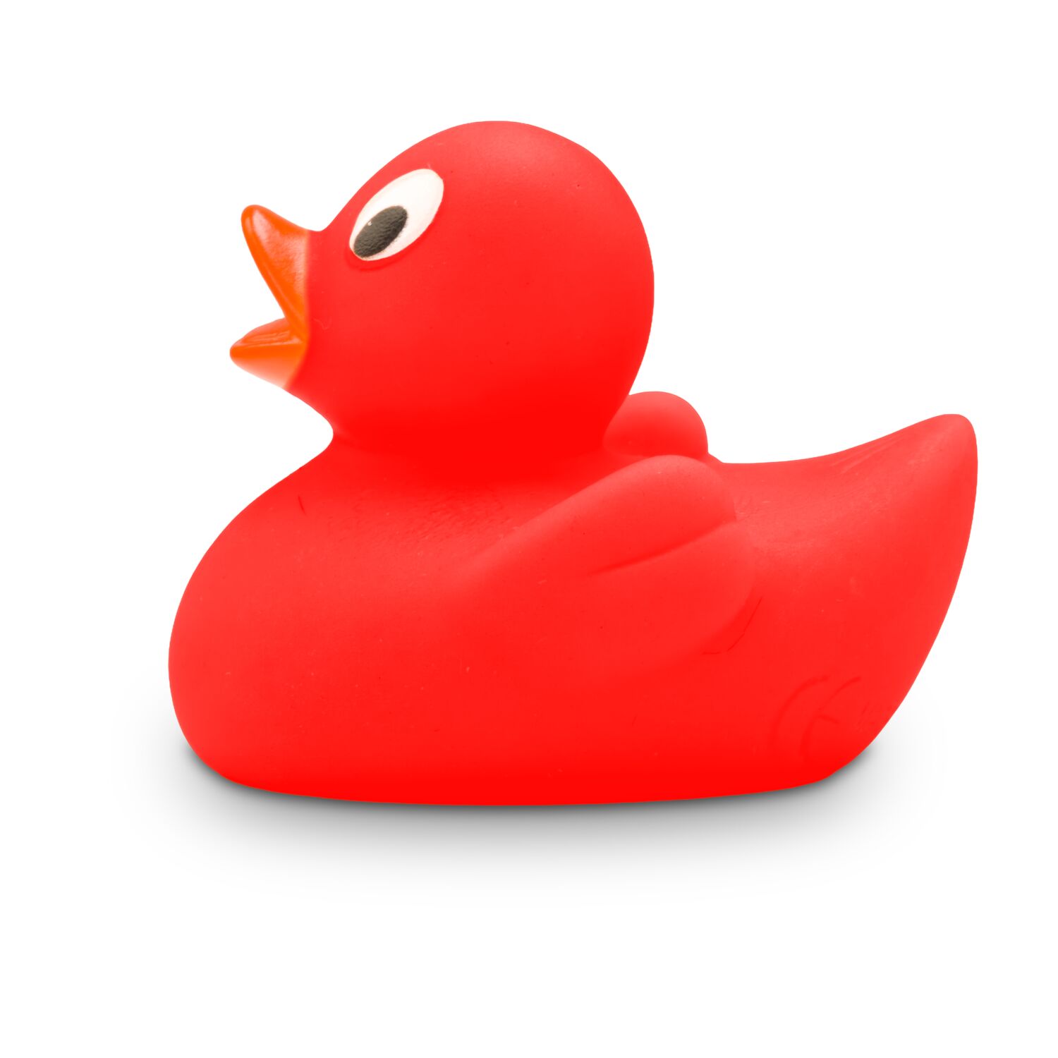 rote Werbeente Tilda XS mit orangenen Schnabel, Größe: ca. 4 cm,Inklusive Quietschventil