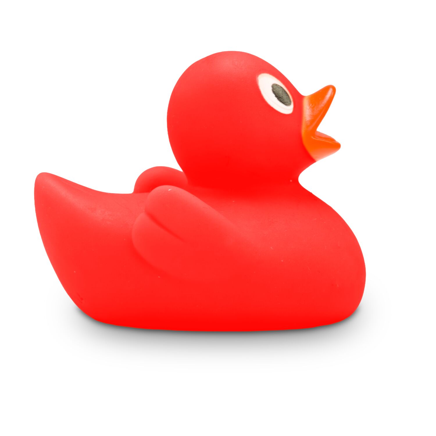 rote Werbeente Tilda XS mit orangenen Schnabel, Größe: ca. 4 cm,Inklusive Quietschventil