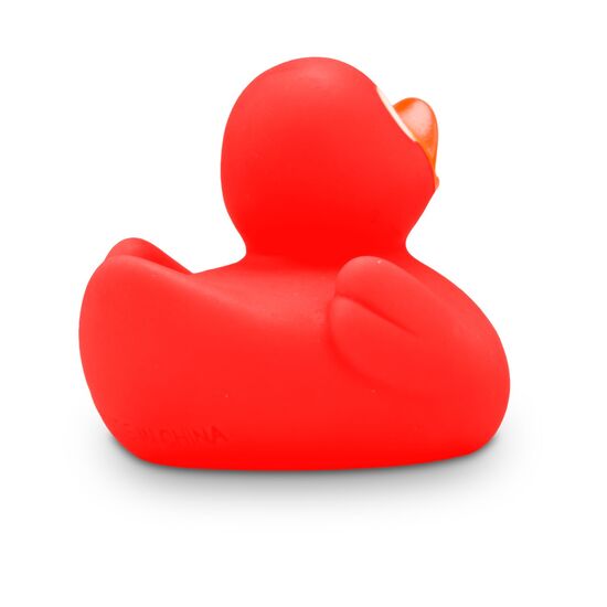 rote Werbeente Tilda XS mit orangenen Schnabel, Größe: ca. 4 cm,Inklusive Quietschventil