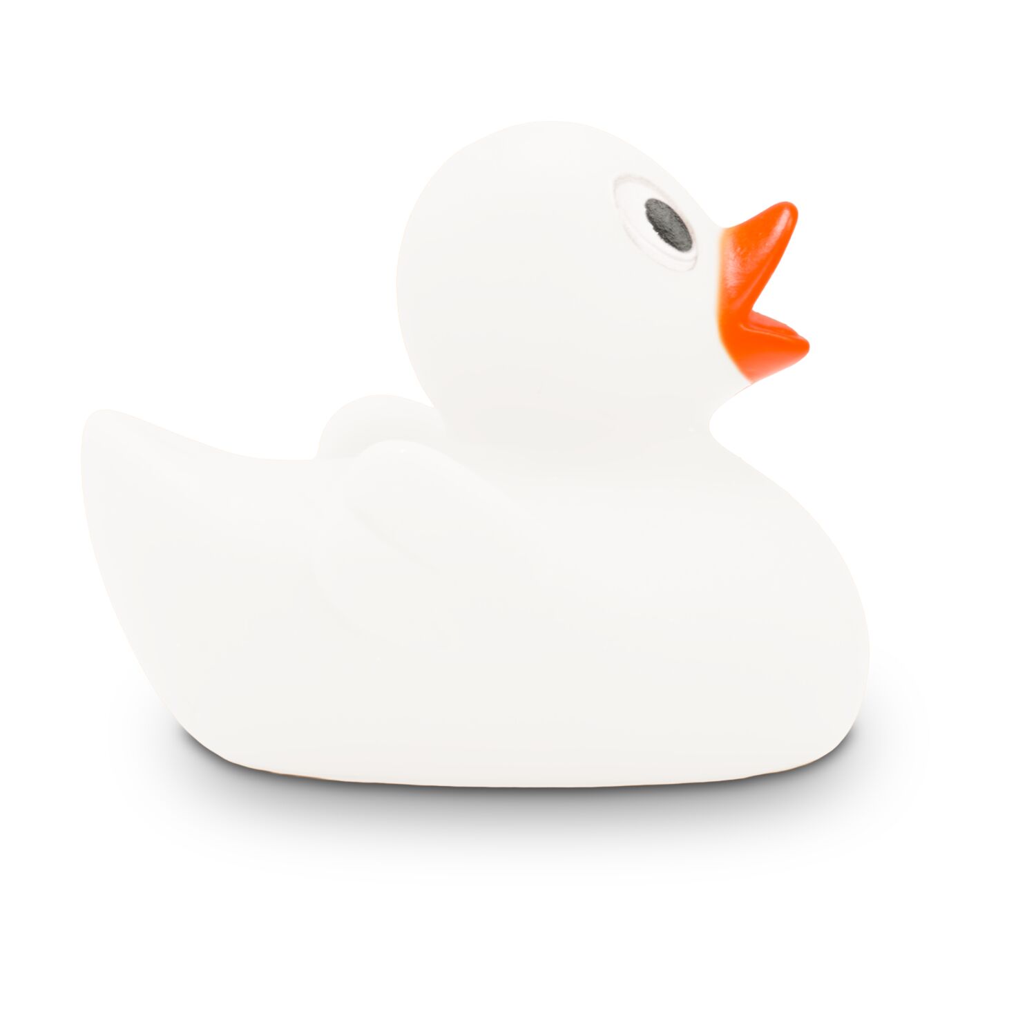 weiße Badeente Lotta XS mit orangenen Schnabel, Größe: ca. 4 cm, inklusive Quietschventil