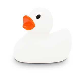 weiße Badeente Lotta XS mit orangenen Schnabel, Größe: ca. 4 cm, inklusive Quietschventil