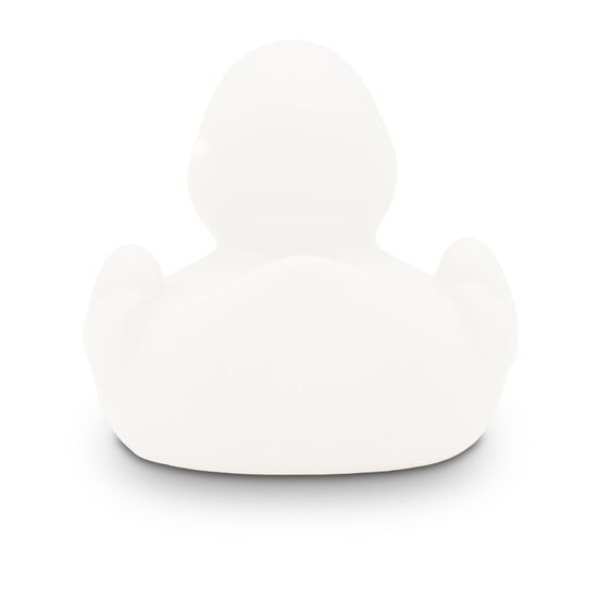 weiße Badeente Lotta XS mit orangenen Schnabel, Größe: ca. 4 cm, inklusive Quietschventil