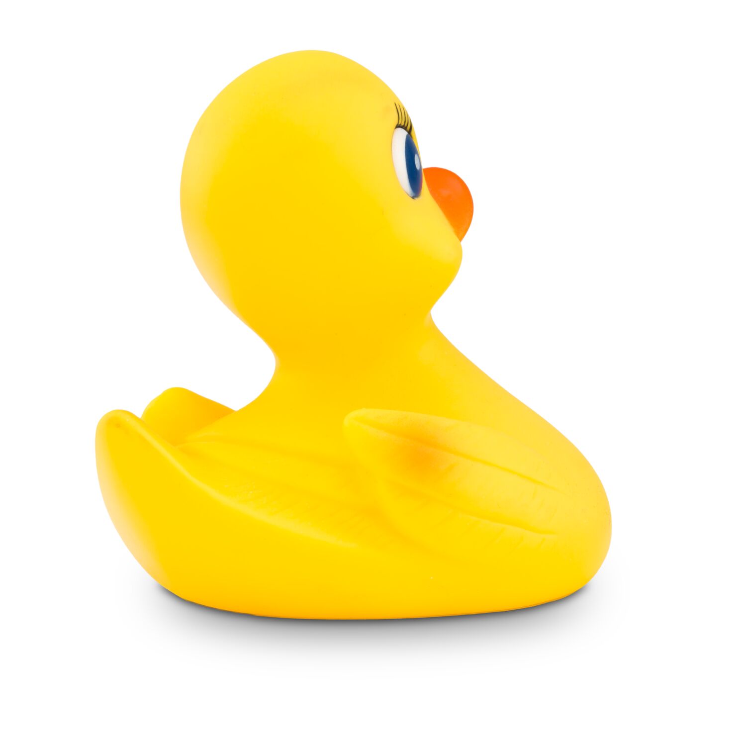 gelbe Badeente Heidi mit Wimpern und blauen Augen,Größe: ca. 10 cm. Inklusive Quietschventil