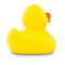 gelbe Badeente Emma in Standardform mit orangemenm Schnabel,Größe: ca. 8 cm. Inklusive Quietschventil