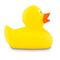gelbe Badeente Emma in Standardform mit orangemenm Schnabel,Größe: ca. 8 cm. Inklusive Quietschventil