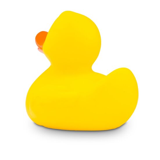 gelbe Badeente Mini-Emma in Kleinformat mit orangenem Schnabel, Größe: ca. 6 cm. Inklusive Quietschventil