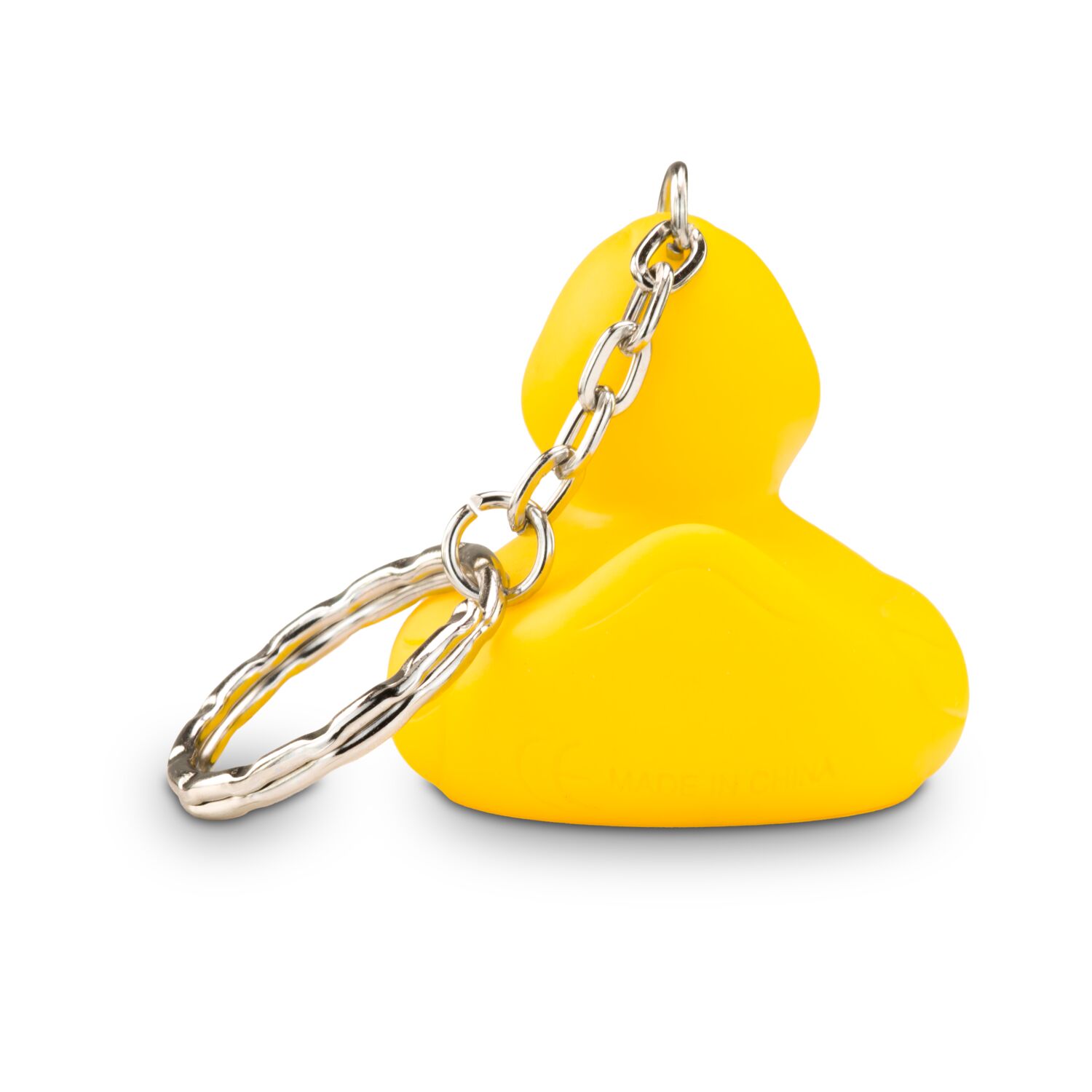 gelbe Badeente XS-Emma mit orangenem Schnabel, Größe: ca. 5 cm. Inklusive Quietschventil und Schlüsselanhänger