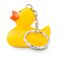 gelbe Badeente XS-Emma mit orangenem Schnabel, Größe: ca. 5 cm. Inklusive Quietschventil und Schlüsselanhänger