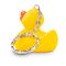 gelbe Badeente XS-Emma mit orangenem Schnabel, Größe: ca. 5 cm. Inklusive Quietschventil und Schlüsselanhänger