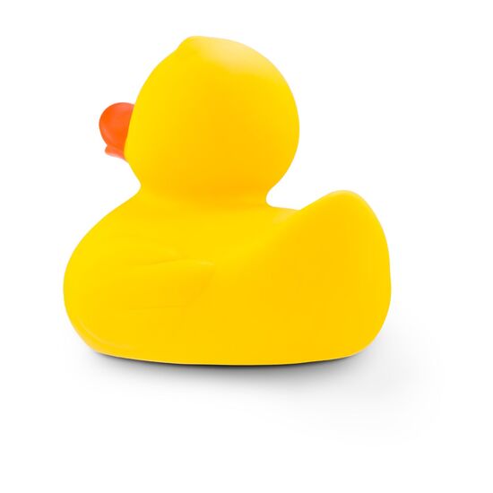 gelbe Werbeente Emma XXL mit orangenem Schnabel, Größe: ca. 30 cm, inklusive Quietschventil