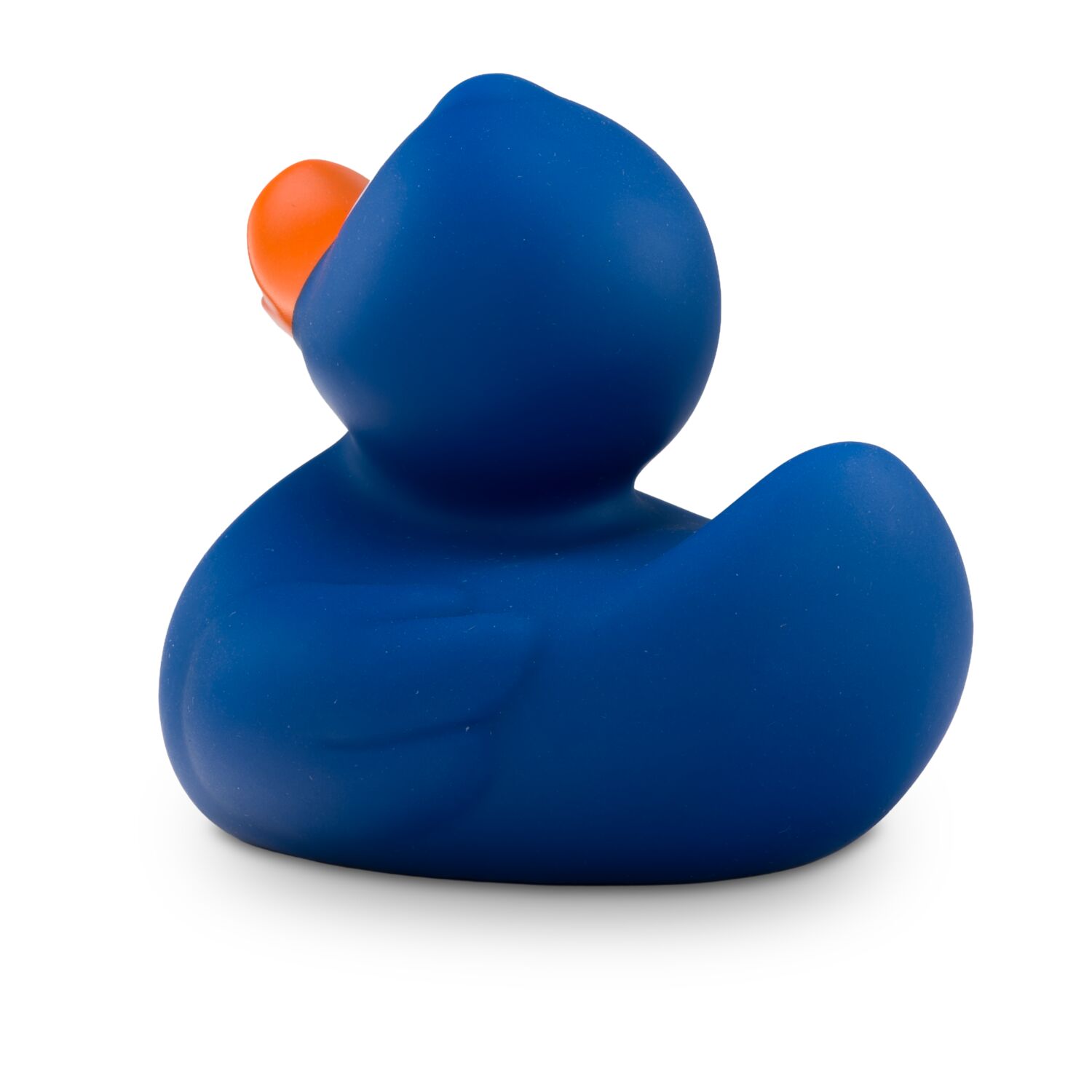 blaue Badeente Boris mit orangenen Schnabel in Standardform, Größe: ca. 8 cm, inklusive Quietschventil
