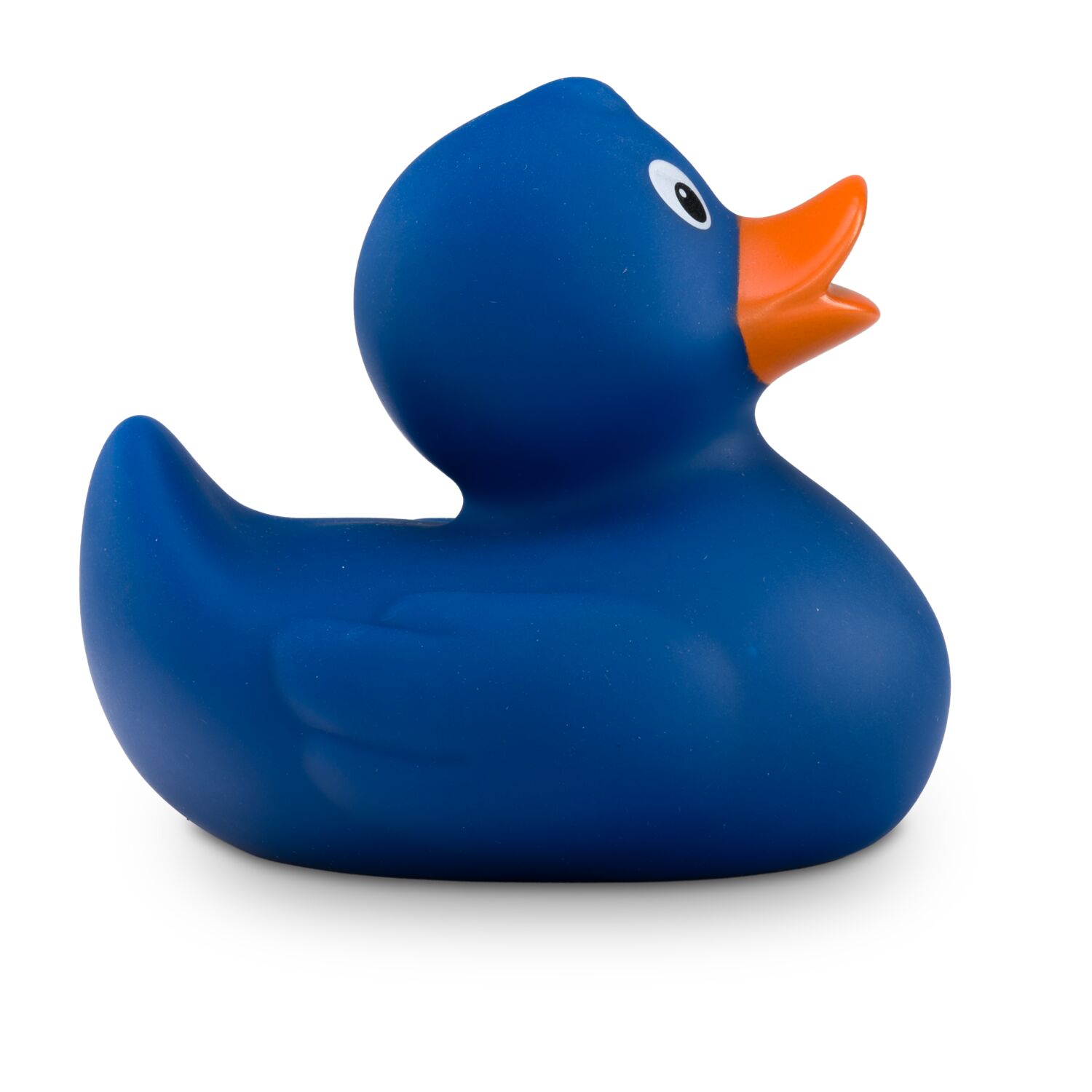 blaue Badeente Boris mit orangenen Schnabel in Standardform, Größe: ca. 8 cm, inklusive Quietschventil