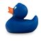 blaue Badeente Boris mit orangenen Schnabel in Standardform, Größe: ca. 8 cm, inklusive Quietschventil