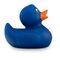 blaue Badeente Boris mit orangenen Schnabel in Standardform, Größe: ca. 8 cm, inklusive Quietschventil