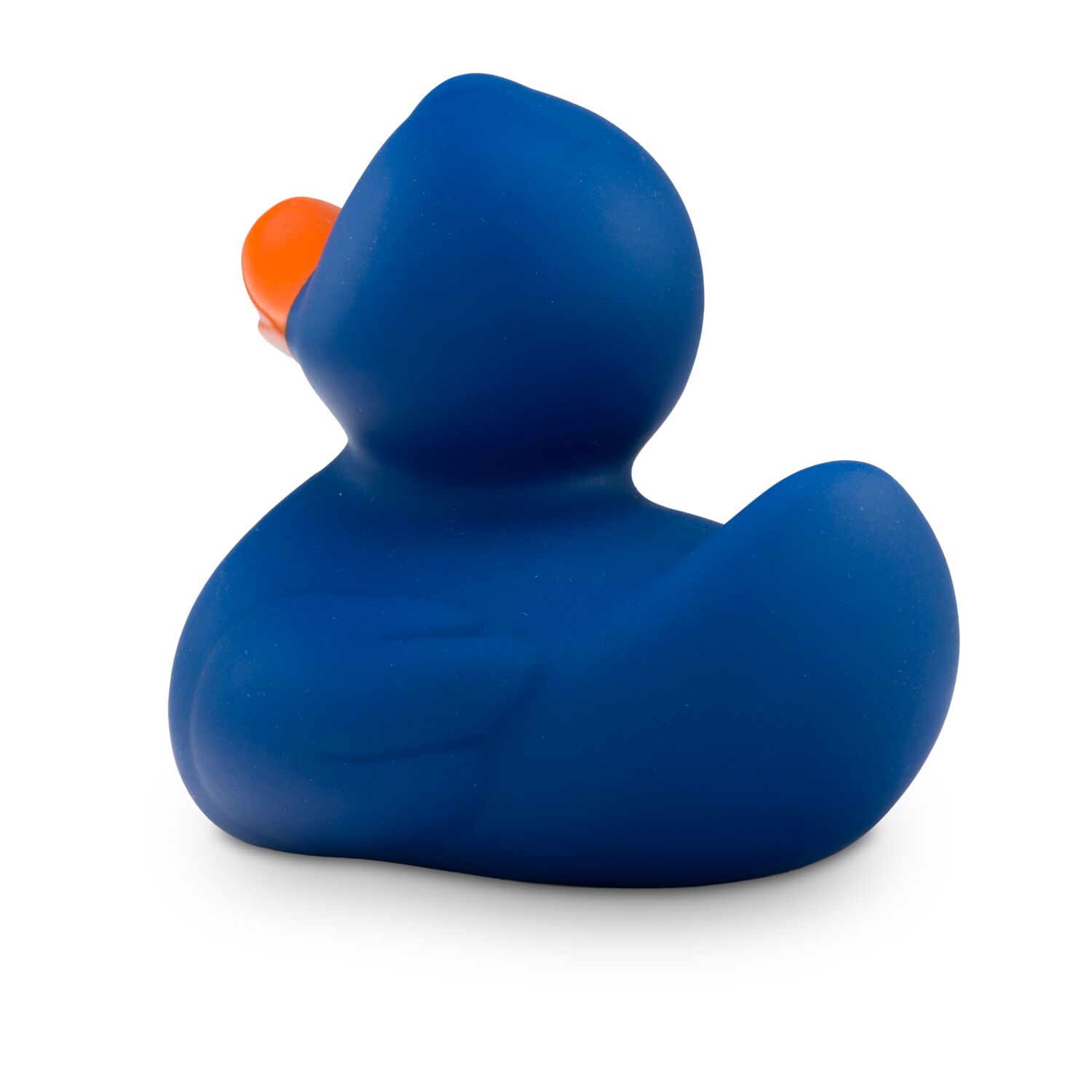 blaue Badeente Boris im Kleinformat mit orangenem Schnabel. Größe: ca. 6 cm. Inklusive Quietschventil