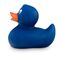 blaue Badeente Boris im Kleinformat mit orangenem Schnabel. Größe: ca. 6 cm. Inklusive Quietschventil