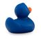 blaue Badeente Boris im Kleinformat mit orangenem Schnabel. Größe: ca. 6 cm. Inklusive Quietschventil