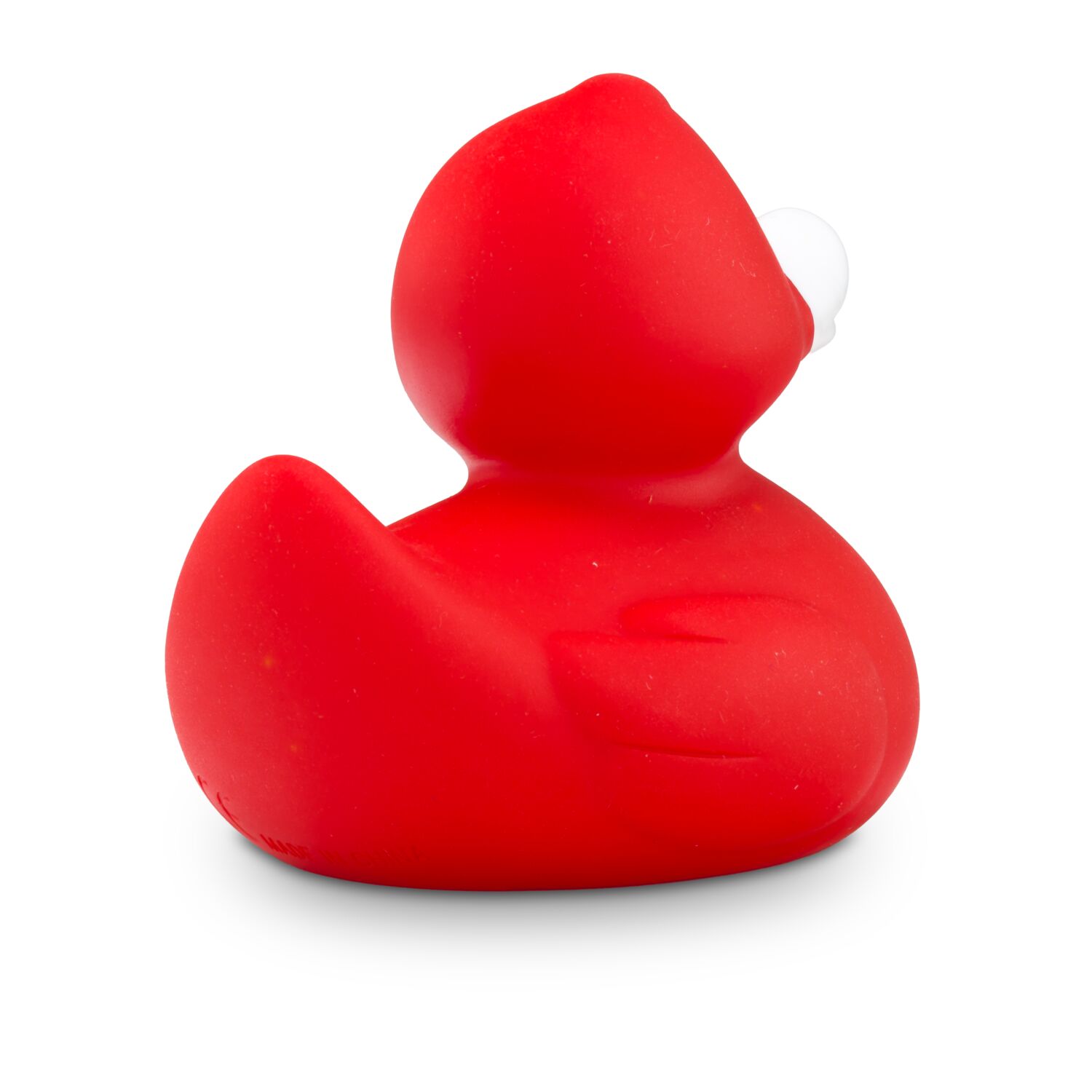 rote Badeente Renate mit weißem Schnabel in Standardform, Größe: ca. 8 cm, inklusive Quietschventil