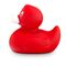 rote Badeente Renate mit weißem Schnabel in Standardform, Größe: ca. 8 cm, inklusive Quietschventil