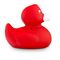 rote Badeente Renate mit weißem Schnabel in Standardform, Größe: ca. 8 cm, inklusive Quietschventil