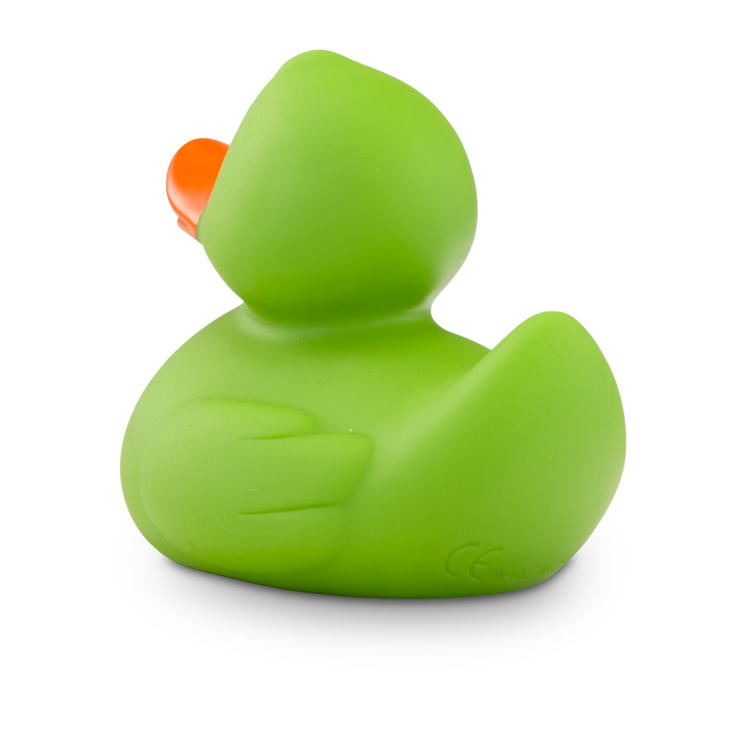 grüne Badeente Gregor mit orangenem Schnabel in Standardform, Größe: ca. 8 cm, inklusive Quietschventil