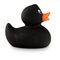 schwarze Badeente Mini-Blacky mit orangenen Schnabel, Größe: ca. 6 cm. Inklusive Quietschventil