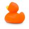 orangene Werbeente Clementine mit gelbem Schnabel, Größe: ca. 8 cm. Inklusive Quietschventil