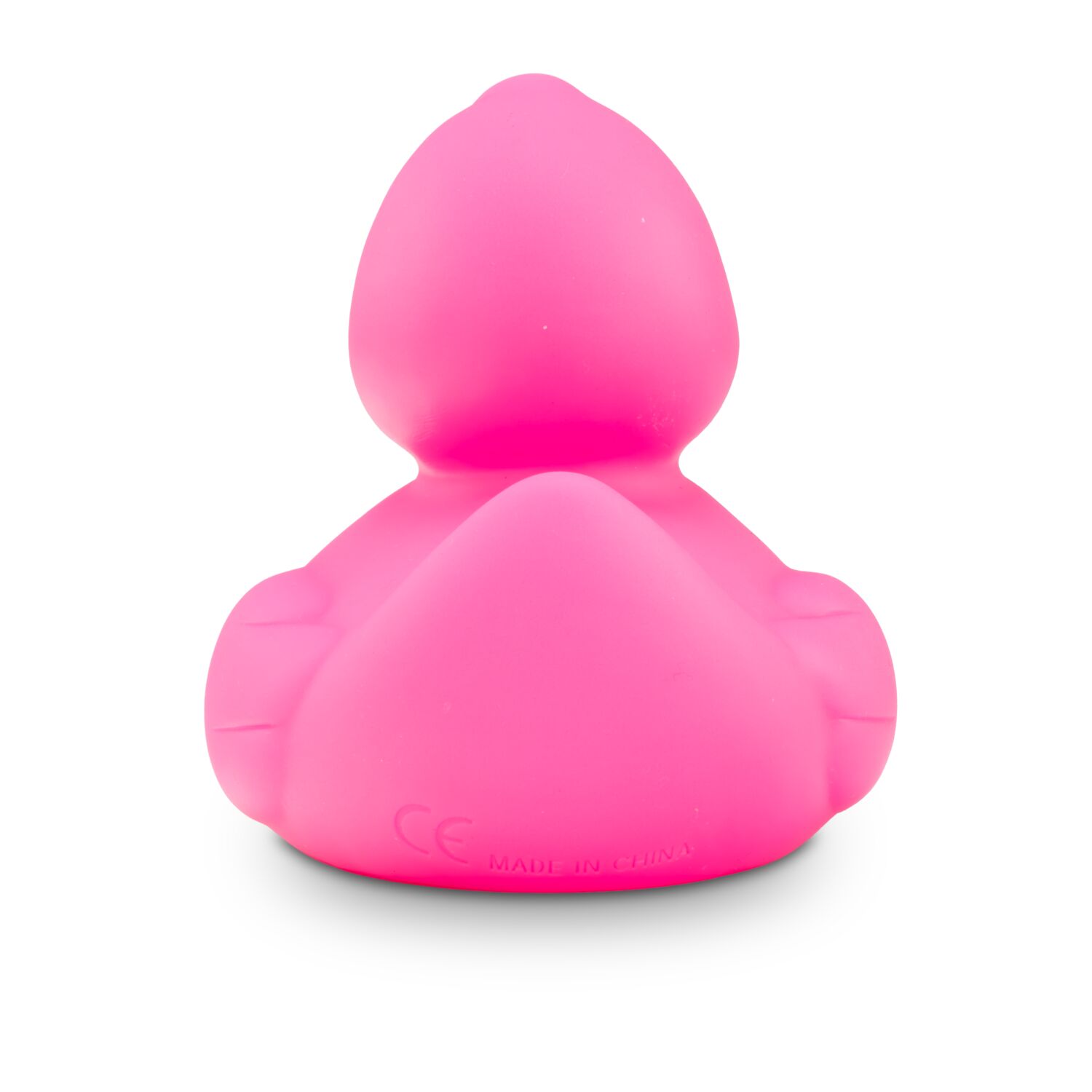 pinke Badeente Pinkie mit weißem Schnabel in der Standardform, Größe: ca. 8 cm. Inklusive Quietschventil