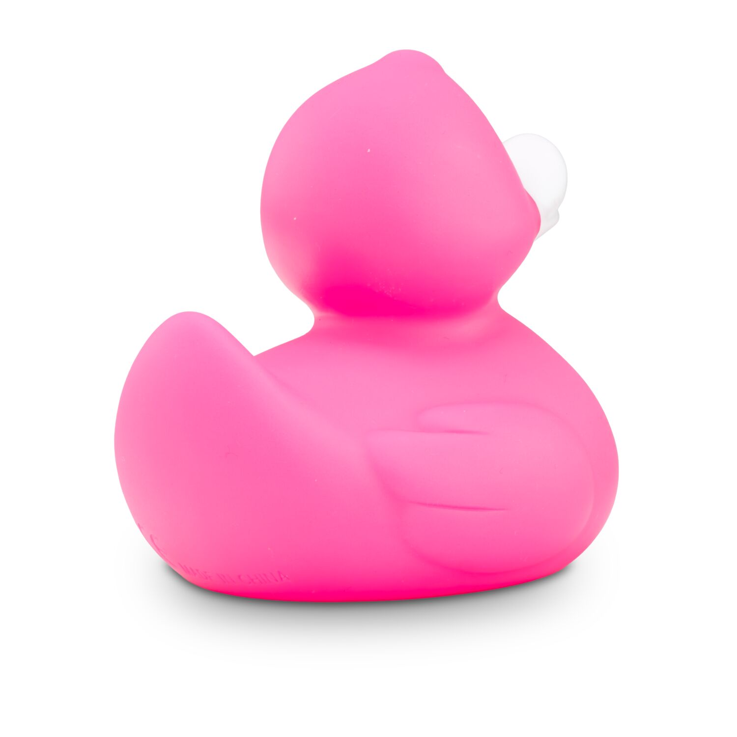 pinke Badeente Pinkie Mini mit weißem Schnabel im Kleinformat, Größe: ca. 6 cm. Inklusive Quietschventil