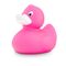 pinke Badeente Pinkie Mini mit weißem Schnabel im Kleinformat, Größe: ca. 6 cm. Inklusive Quietschventil