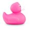 pinke Badeente Pinkie Mini mit weißem Schnabel im Kleinformat, Größe: ca. 6 cm. Inklusive Quietschventil
