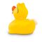 gelbe Werbeeente Willi Wellenreiter mit Surfbrett und Sonnenbrille Größe: ca. 8 cm. Inklusive Quietschventil