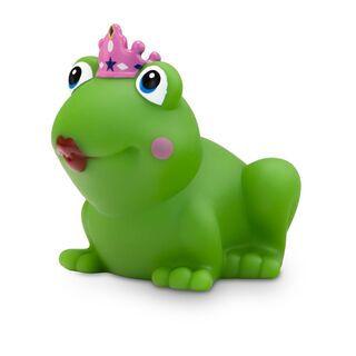grüne Werbeente Fabienne Froschkönigin mit Krone, Größe: ca. 8 cm. Inklusive Quietschventil