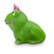 grüne Werbeente Fabienne Froschkönigin mit Krone, Größe: ca. 8 cm. Inklusive Quietschventil