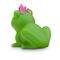 grüne Werbeente Fabienne Froschkönigin mit Krone, Größe: ca. 8 cm. Inklusive Quietschventil