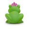 grüne Werbeente Fabienne Froschkönigin mit Krone, Größe: ca. 8 cm. Inklusive Quietschventil