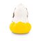 gelbe Werbeente Barbara Braut mit weißen Kleid mit Spitze, Diadem und Halskette, Größe: ca. 8 cm. Inklusive Quietschventil