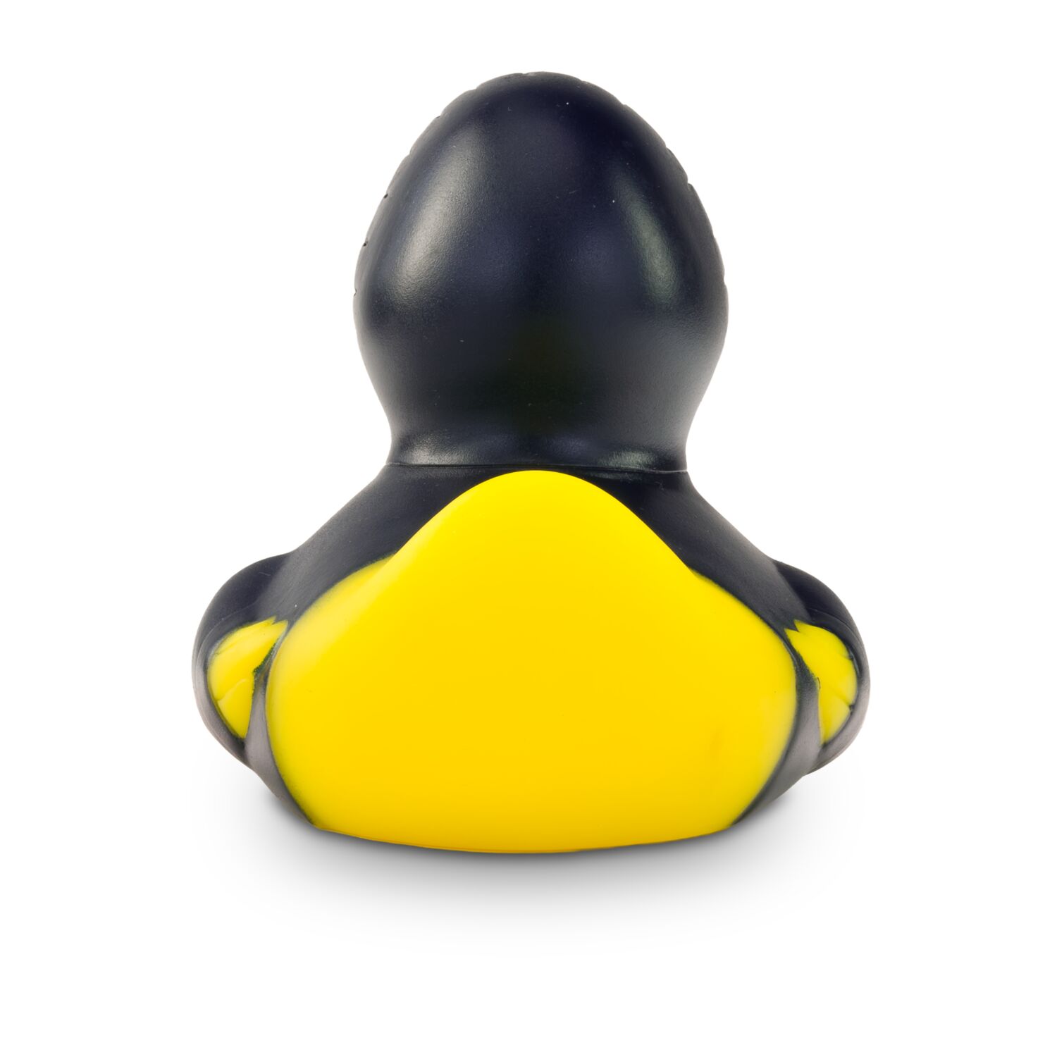 gelbe Werbeente Hektor Hoodie mit blauen Kapuzenpullover inklusive Kordel, Größe: ca. 8 cm. Inklusive Quietschventil