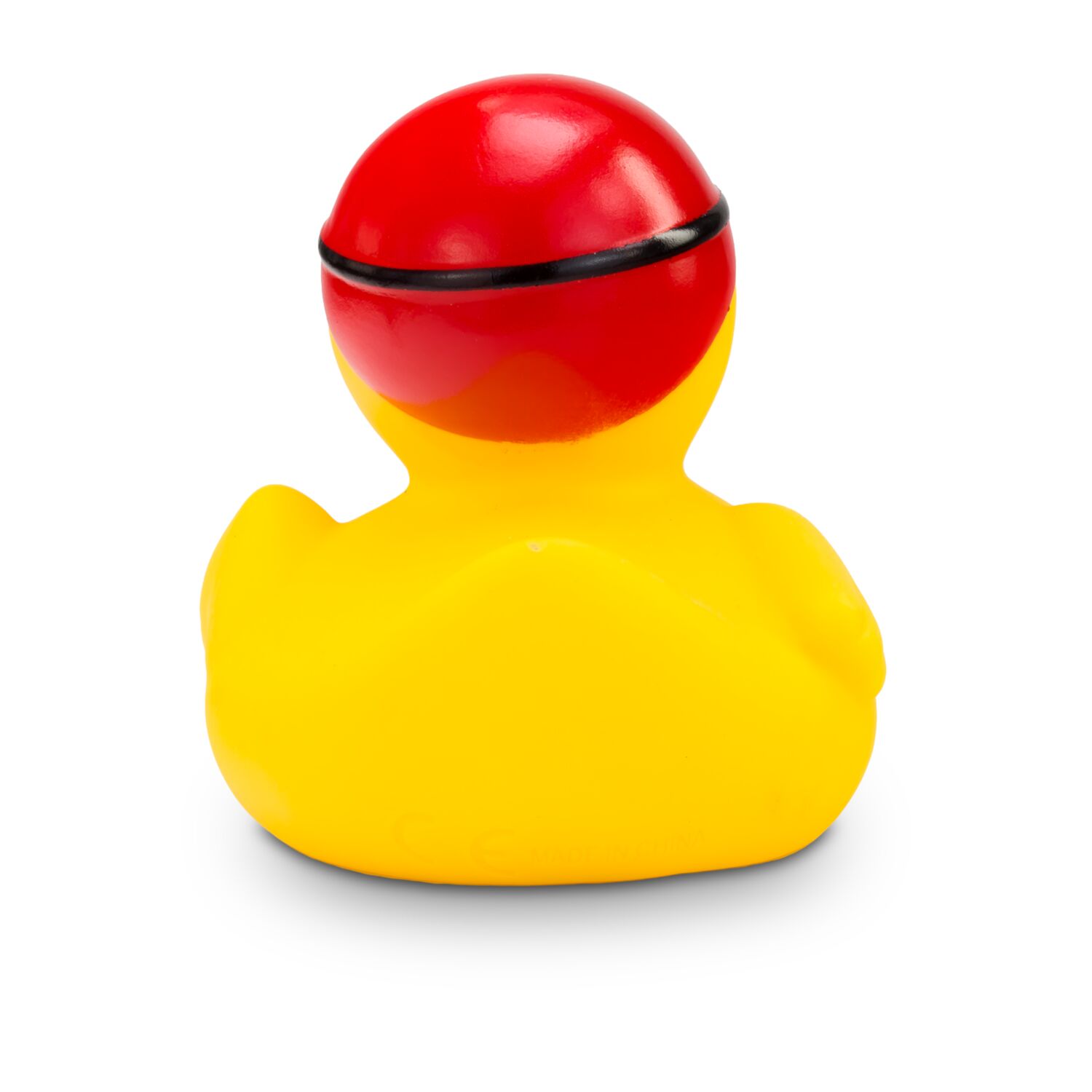 gelbe Badeente Kristin Kraul mit Badekappe und Schwimmbrille, Größe: ca. 8 cm. Inklusive Quietschventil