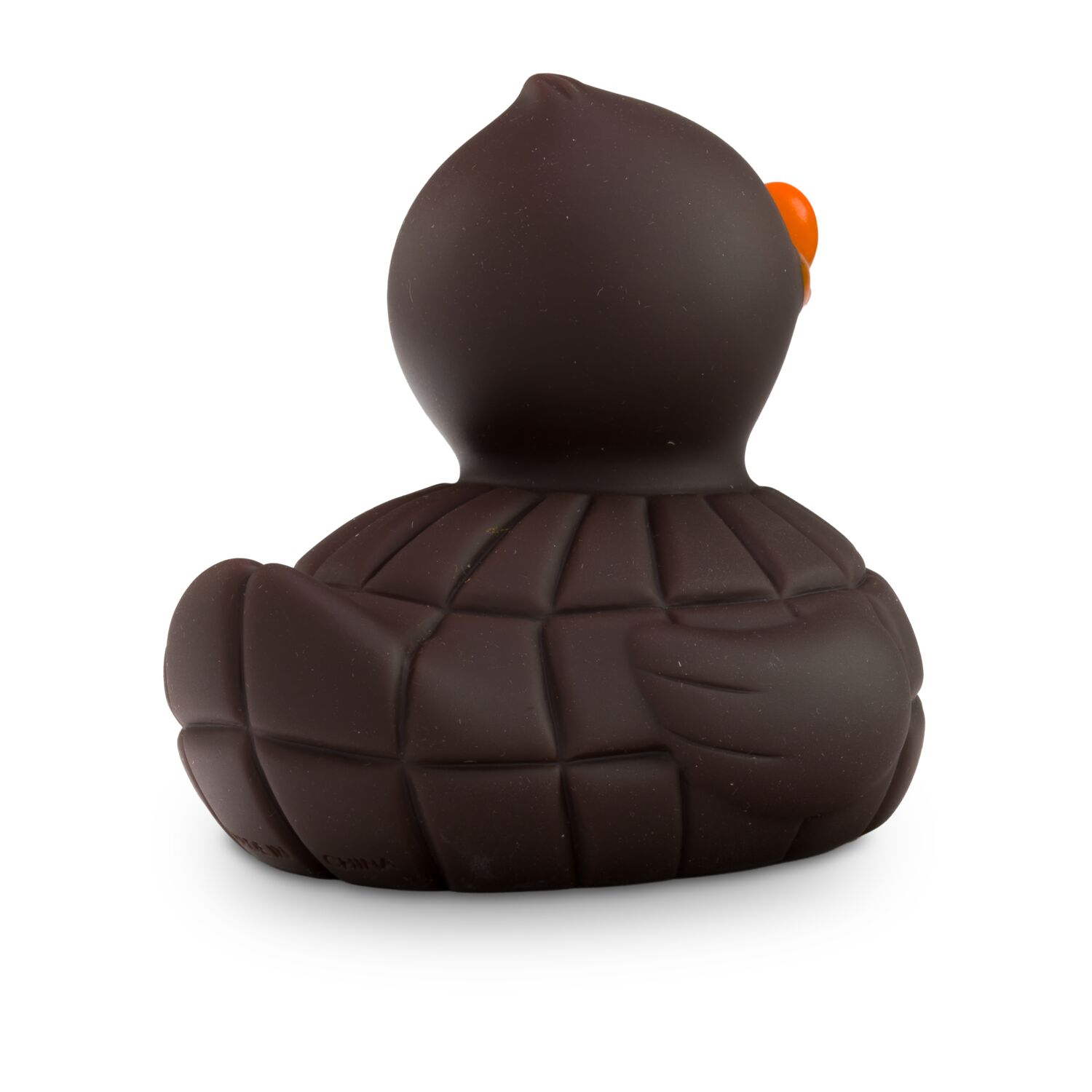 braune Werbeente Zara Zartbitter mit orangenem Schnabel, Größe: ca. 8 cm. Inklusive Quietschventil