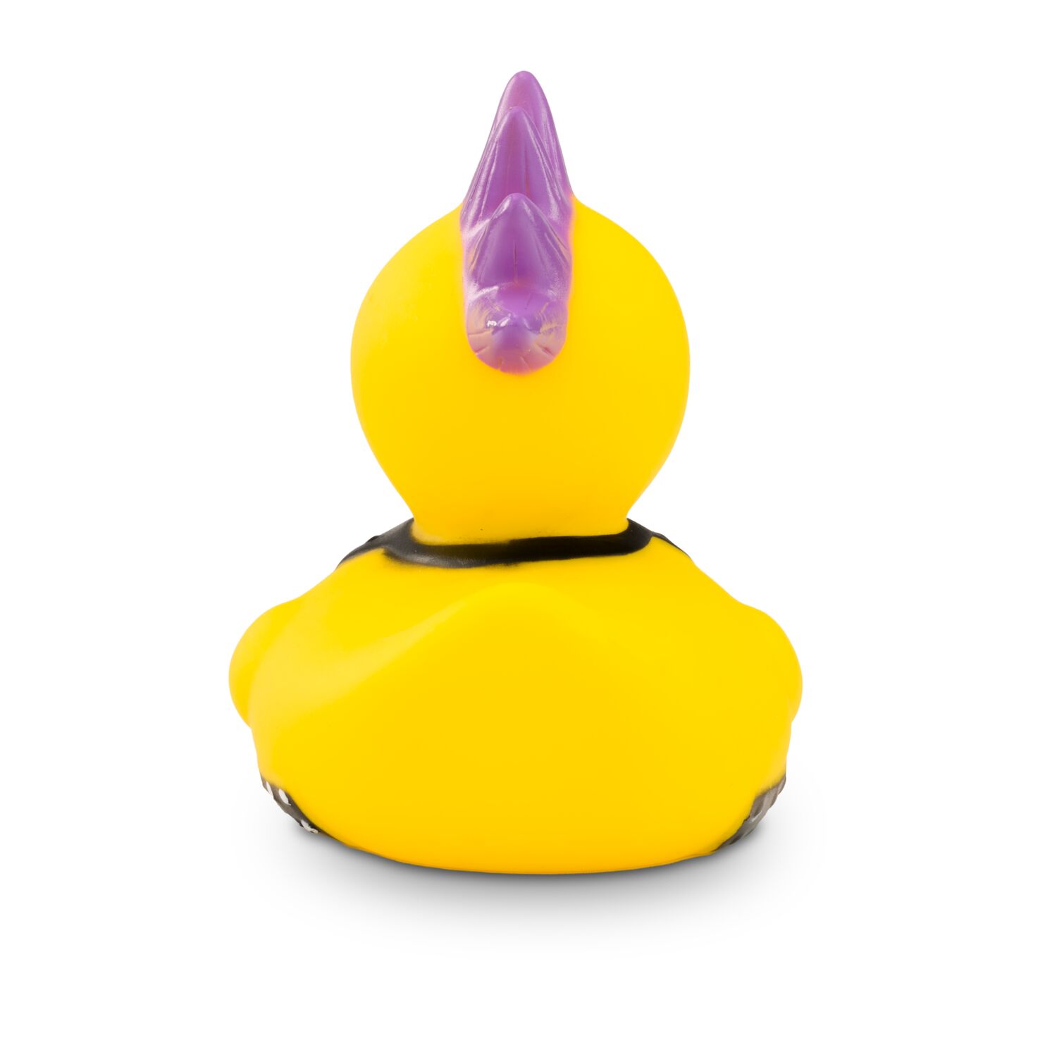 gelbe Badeente Ingo Irokese mit Irokesenschnitt und Lederjacke mit Nieten, Größe: ca. 8 cm. Inklusive Quietschventil