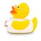 gelbe Badeente Max Medicus trägt mit Arztkittel, Stethoskop und Brille,Größe: ca. 8 cm. Inklusive Quietschventil