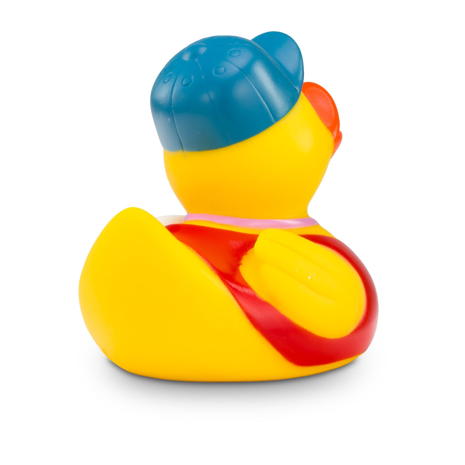 gelbe Badeente Benny Bademeister mit Rettungsreifen und Trillerpfeife, Größe: ca. 8 cm, inklusive Quietschventil