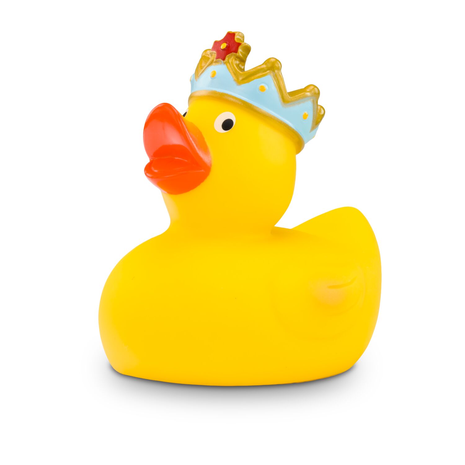 grüne Werbeente König Quak mit Krone, Größe: ca. 8 cm. Inklusive Quietschventil