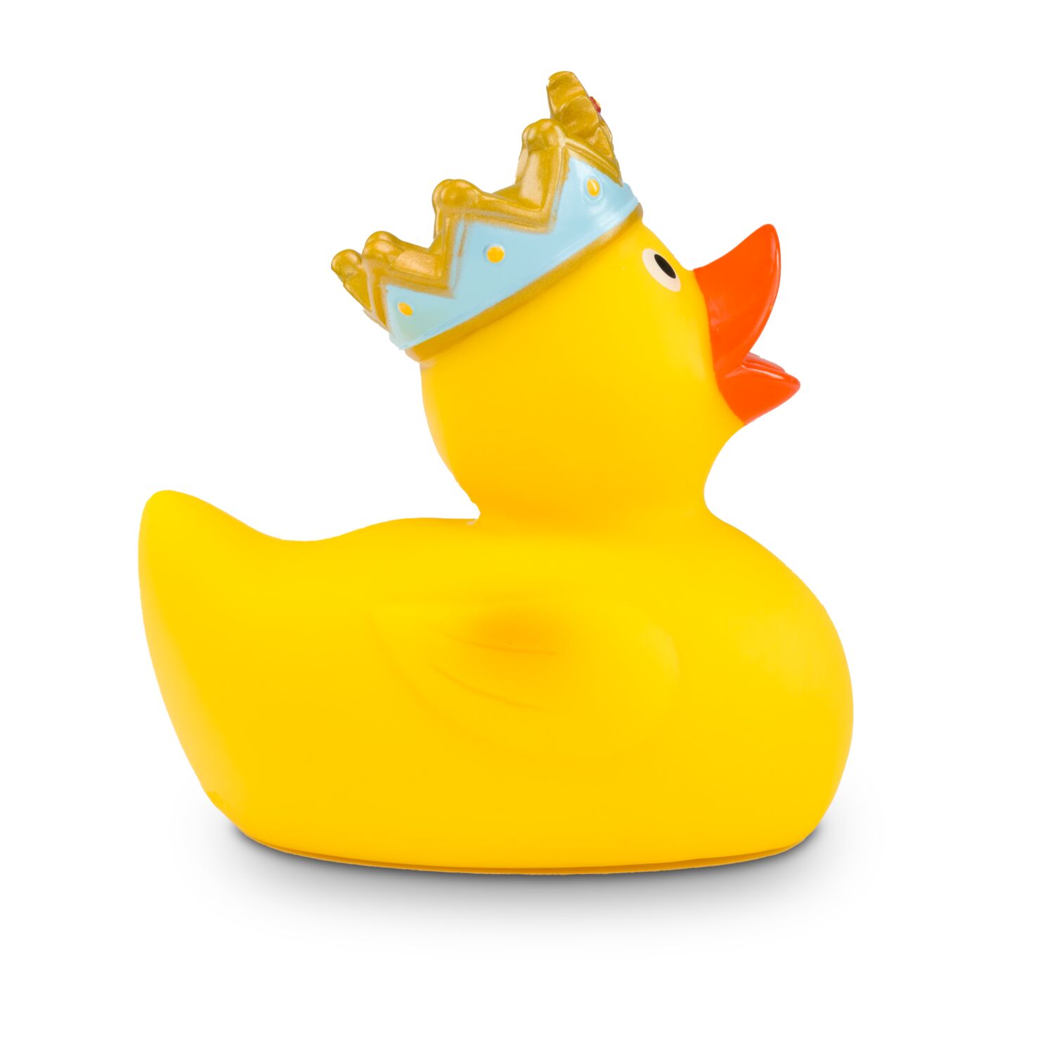 grüne Werbeente König Quak mit Krone, Größe: ca. 8 cm. Inklusive Quietschventil