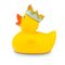 grüne Werbeente König Quak mit Krone, Größe: ca. 8 cm. Inklusive Quietschventil