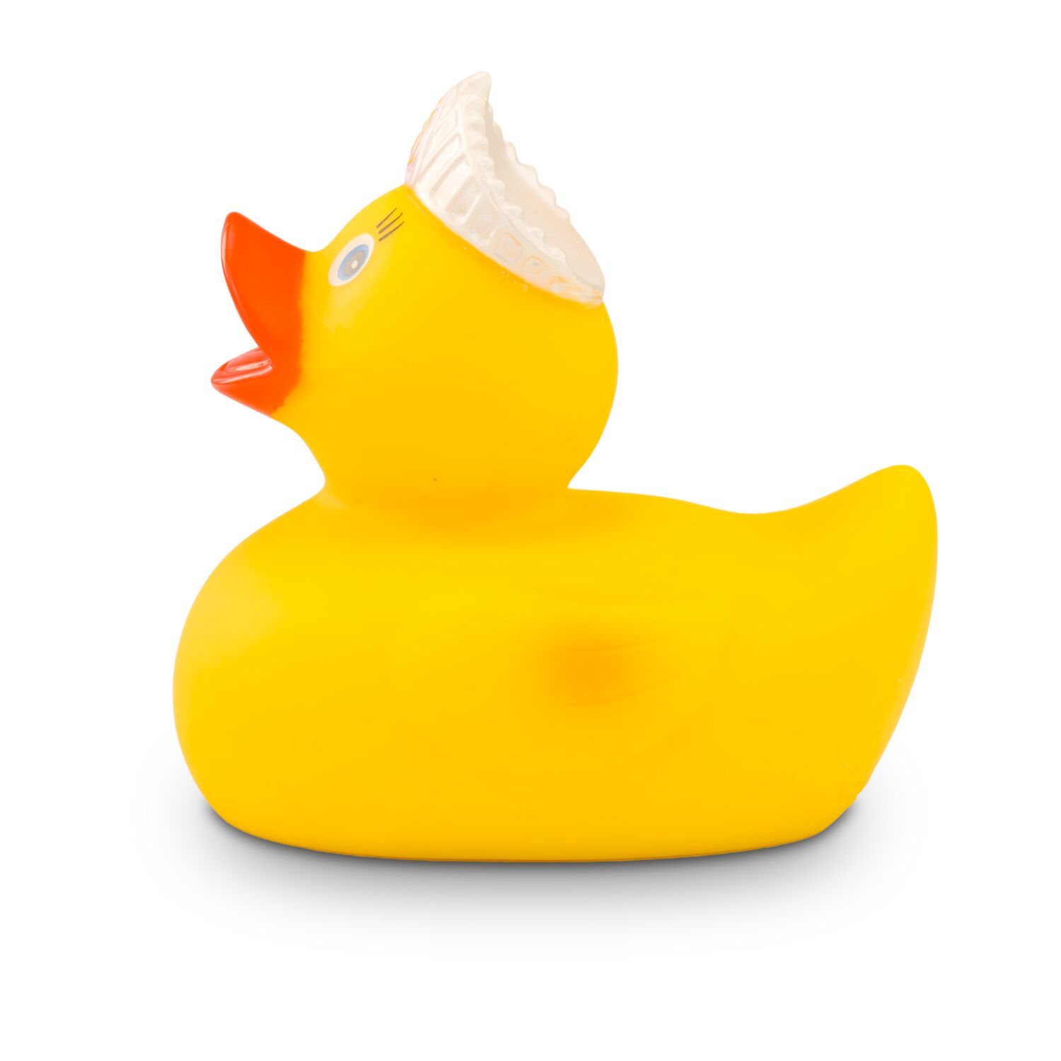 gelbe Werbeente Königin Quak mit Krone, Größe: ca. 8 cm. Inklusive Quietschventil