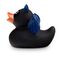 schwarz-blaue Werbeente Batduck im Fledermauslook, Größe: ca. 8 cm. Inklusive Quietschventil