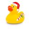 gelbe Badeente Candy Cane mit Mütze und Zuckerstange, Größe: ca. 8 cm, inklusive Quietschventil