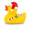 gelbe Badeente Candy Cane mit Mütze und Zuckerstange, Größe: ca. 8 cm, inklusive Quietschventil